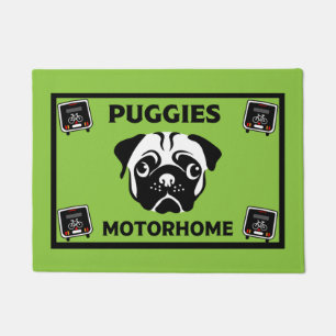 Motorhome Pug Camping Doormat Deurmat