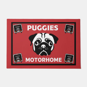 Motorhome Pug Camping Doormat Deurmat