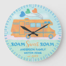 Motorhome RV Camper Sweet Roam Persoonlijke naam Grote Klok