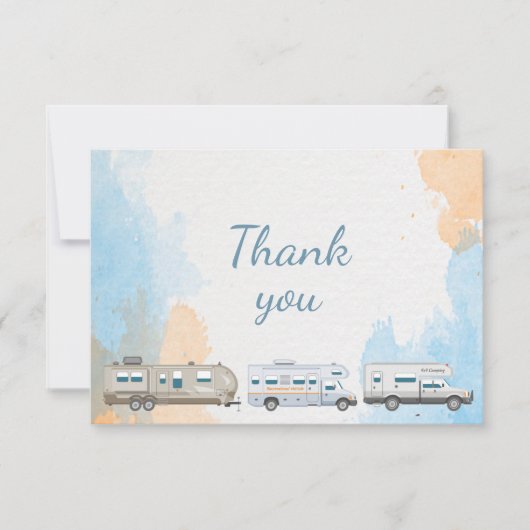 Motorhome RV Camper Trailer Dank u Bedankkaart (Voorkant)