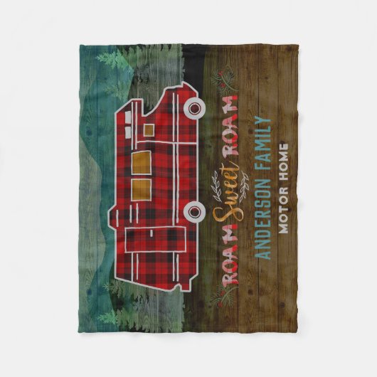 Motorhome RV Camper Travel Van Rustic - Aangepast Fleece Deken (Voorkant)