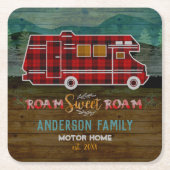 Motorhome RV Camper Travel Van Rustic - Aangepast Kartonnen Onderzetters (Voorkant)