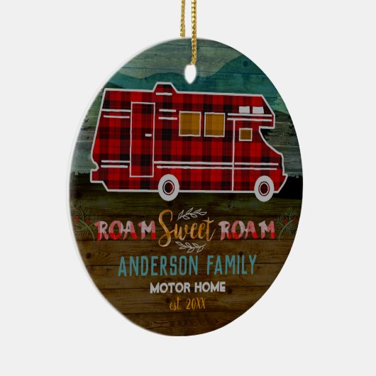 Motorhome RV Camper Travel Van Rustic - Aangepast Keramisch Ornament (Rechts)