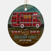 Motorhome RV Camper Travel Van Rustic - Aangepast Keramisch Ornament (Links)