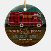 Motorhome RV Camper Travel Van Rustic - Aangepast Keramisch Ornament (Achterkant)