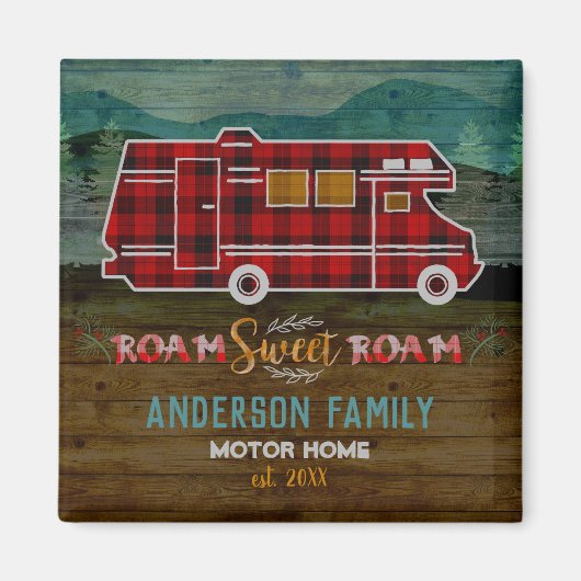 Motorhome RV Camper Travel Van Rustic - Aangepast Magneet (Voorkant)