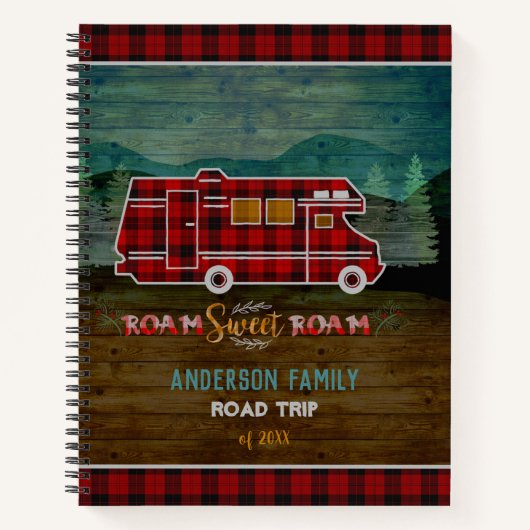 Motorhome RV Camper Travel Van Rustic - Aangepast Notitieboek (Voorkant)