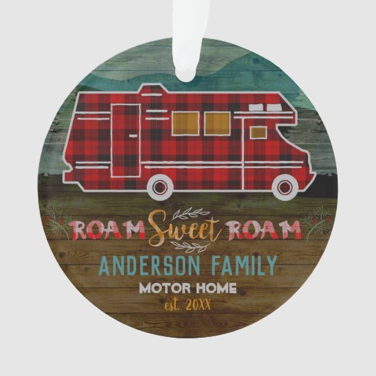 Motorhome RV Camper Travel Van Rustic - Aangepast Ornament (voorkant)