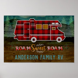 Motorhome RV Camper Travel Van Rustic - Aangepast Poster