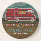 Motorhome RV Camper Travel Van Rustic - Aangepast Zandsteen Onderzetter (Voorkant)