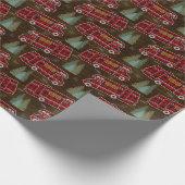 Motorhome RV Camper Travel Van Rustic Pine Pattern Cadeaupapier (Hoek)