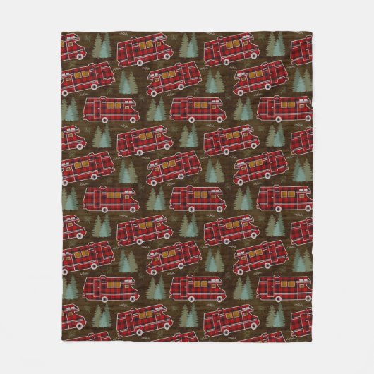 Motorhome RV Camper Travel Van Rustic Pine Pattern Fleece Deken (Voorkant)