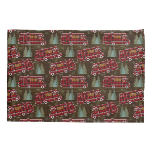 Motorhome RV Camper Travel Van Rustic Pine Pattern Kussensloop (Achterkant)