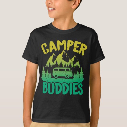 Motorhome RV Camping Camper Buddies Camper Van T-shirt (Voorkant)