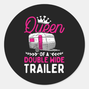Motorhome Rv Camping Camper Koningin Van Een Dubbe Ronde Sticker