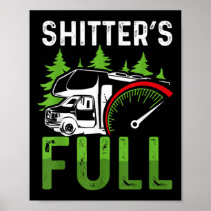 Motorhome Rv Camping Camper Ters Volledig Poster