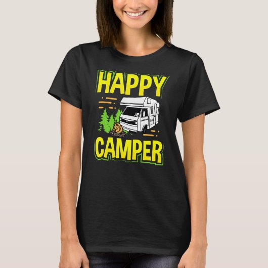 Motorhome Rv Camping Happy Camper 1 T-shirt (Voorkant)