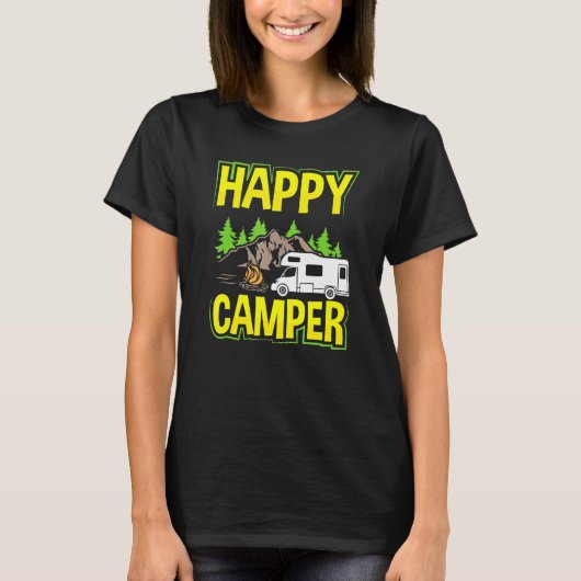 Motorhome Rv Camping Happy Camper 3 T-shirt (Voorkant)