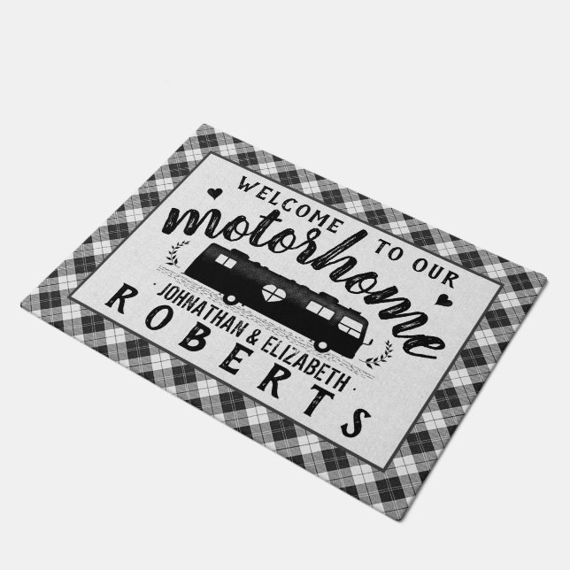 Motorhome RV Rustic Grey Pset Farmhouse Deurmat (Schuin)