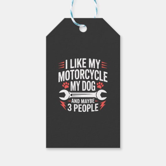 Motorhond Eigenaar Humor Cadeaulabel (Voorkant)