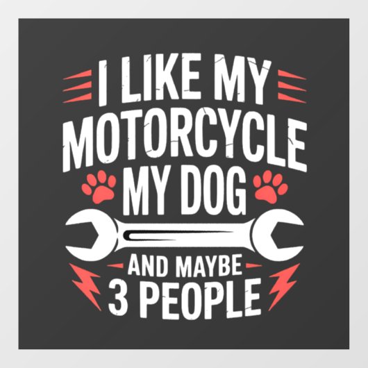 Motorhond Eigenaar Humor Raamsticker (Vel)