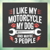 Motorhond Eigenaar Humor Raamsticker (Vel 3)
