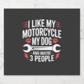 Motorhond Eigenaar Humor Sparkling Wijnetiket (Enkel label)