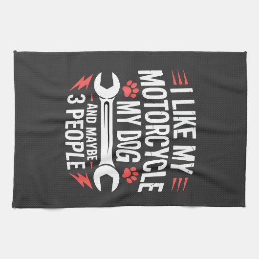 Motorhond Eigenaar Humor Theedoek (Horizontaal)