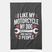 Motorhond Eigenaar Humor Theedoek (Verticaal)