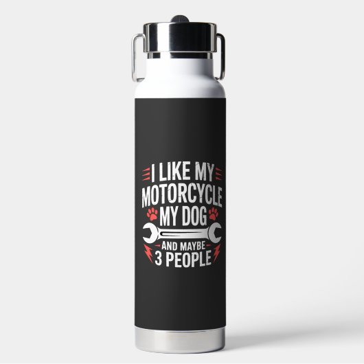 Motorhond Eigenaar Humor Waterfles (Voorkant)