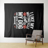 Motorhond Sarcastisch Quote Hond Humor Wandkleed (In Situ (horizontaal))