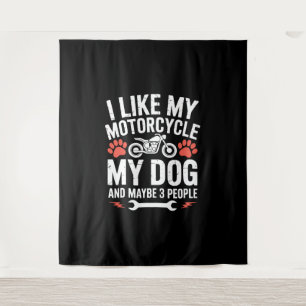 Motorhond Sarcastisch Quote Hond Humor Wandkleed