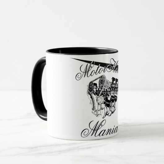 Motorhoofd maniak mok (Voorkant links)