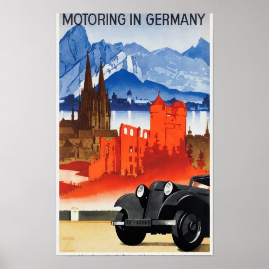 Motoring in Germany Vintage Travel  Poster (Voorkant)