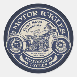 Motorische ijspegels ronde sticker