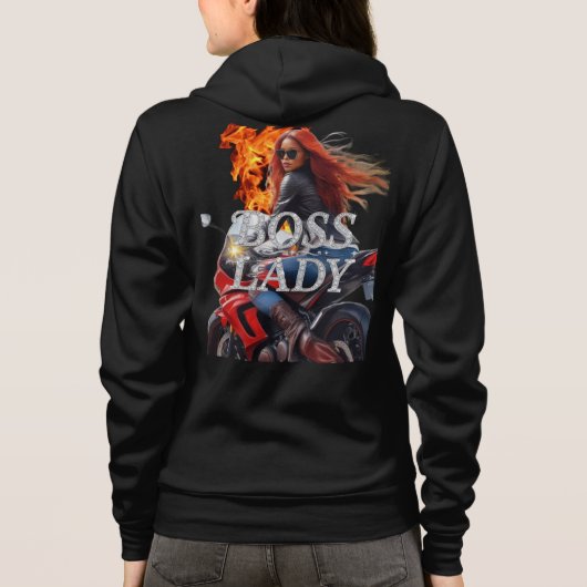 Motorjas voor de Baas Dame Hoodie (Achterkant)