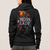 Motorjas voor de baas lady hoodie (Achterkant)