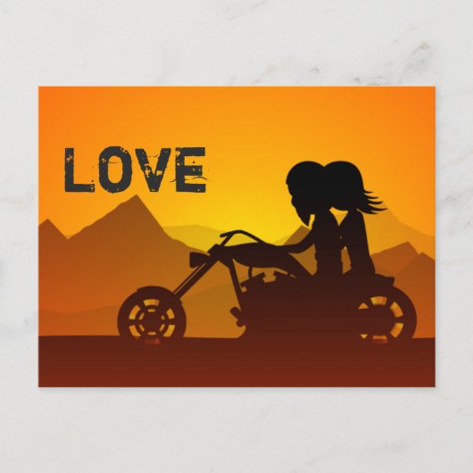 Motorkoppel LOVE Mountain Briefkaart (Voorkant)