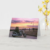 Motorliefhebbers bij zonsondergang kaart (Gele Bloem)