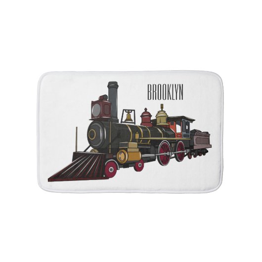 Motorlocomotief, afbeelding van cartoon badmat (Voorkant)