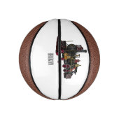Motorlocomotief, afbeelding van cartoon basketbal (Verticaal)
