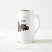 Motorlocomotief, afbeelding van cartoon bierpul (Voorkant rechts)