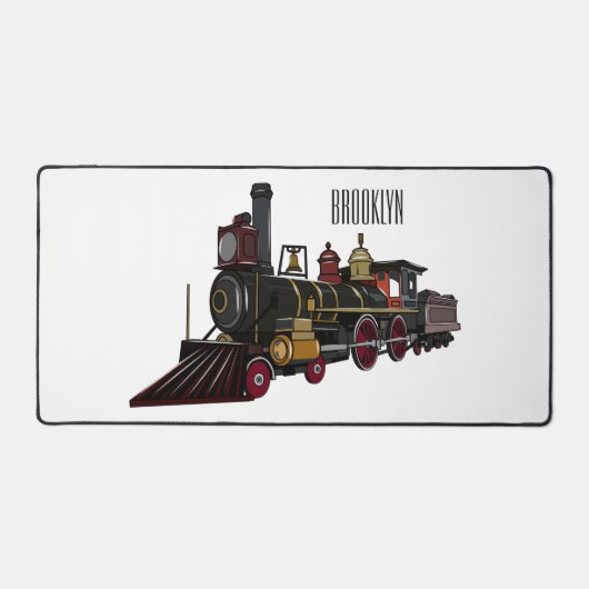 Motorlocomotief, afbeelding van cartoon bureaumat (Voorkant)