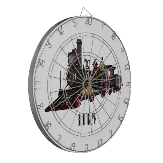 Motorlocomotief, afbeelding van cartoon dartbord (Voorkant Links)
