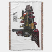 Motorlocomotief, afbeelding van cartoon deken (Voorkant Verticaal)