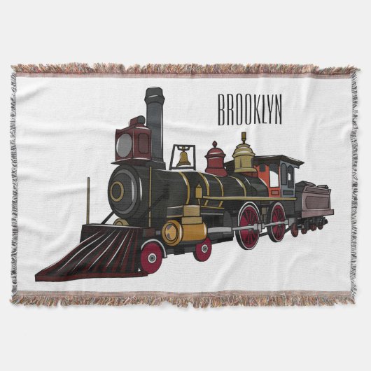 Motorlocomotief, afbeelding van cartoon deken (Voorkant)