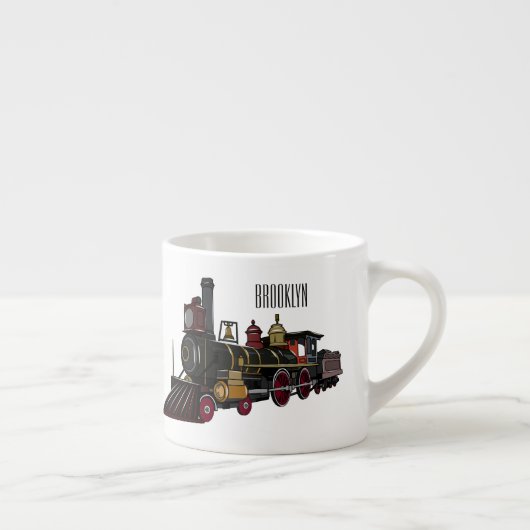 Motorlocomotief, afbeelding van cartoon espresso kop (Rechts)