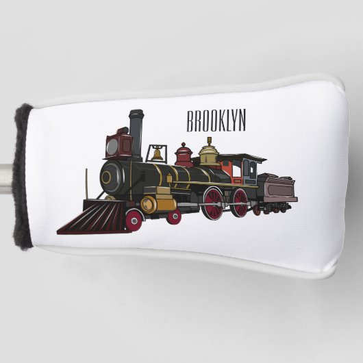 Motorlocomotief, afbeelding van cartoon golfheadcover (Voorkant)