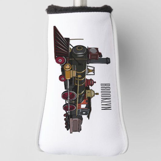 Motorlocomotief, afbeelding van cartoon golfheadcover (Draai 90)