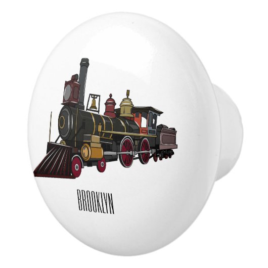Motorlocomotief, afbeelding van cartoon keramische knop (Rechts)